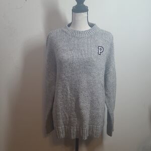 PINK Victoria's Secret Light Gray Knit Sweater